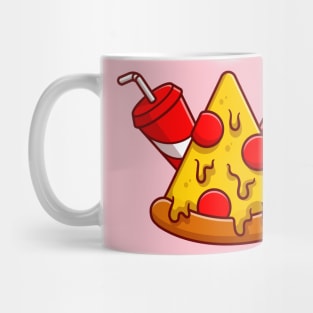 Pizza And Soda Cartoon Mug